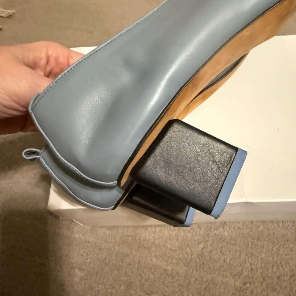 Gray Matters Mildred Blue Leather Pumps Size 41 US 11 Made in Italy